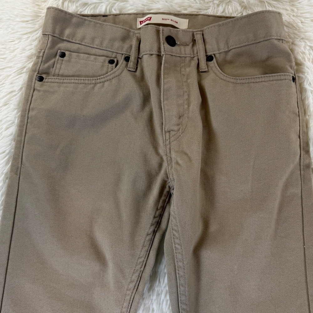 Levi's‎ Boys 511 Slim Fit Khaki Chino Pants Size 16 28X28 Casual Preppy Classic
